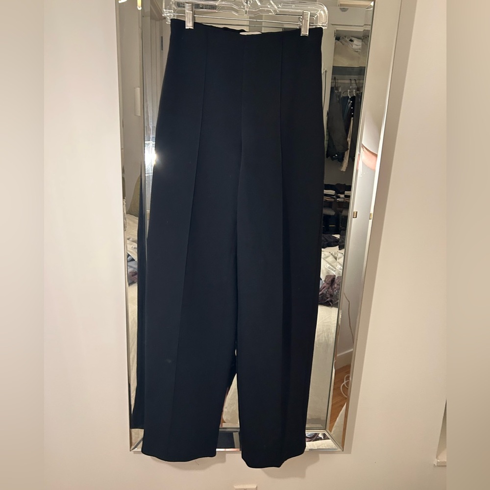 Vince Black Wide-Leg High Waist Trousers